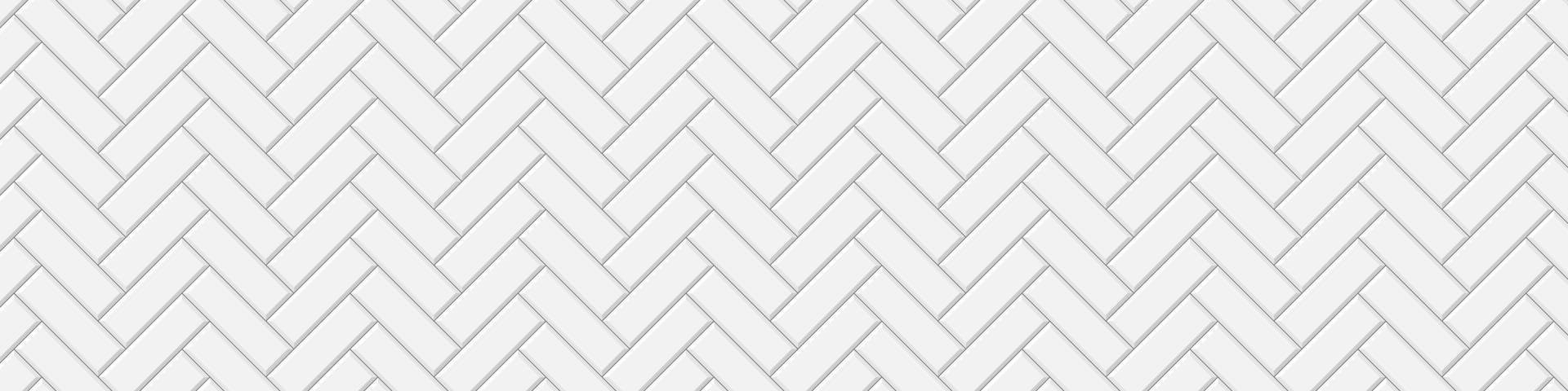 White herringbone tile seamless pattern. Subway stone or ceramic wall background. Kitchen backsplash or bathroom wall texture vector