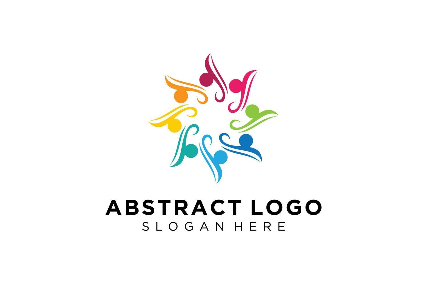 colección de logotipos de personas y familias abstractas vectoriales, iconos de personas, plantilla de logotipo de salud, símbolo de cuidado. vector