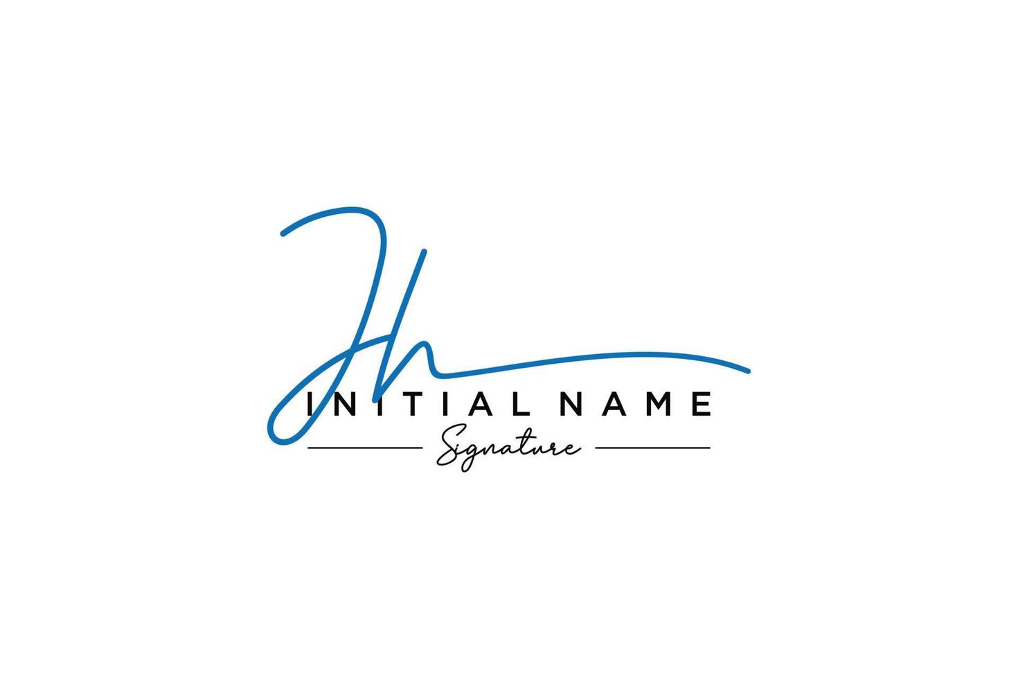 vector de plantilla de logotipo de firma jh inicial. ilustración de vector de letras de caligrafía dibujada a mano.