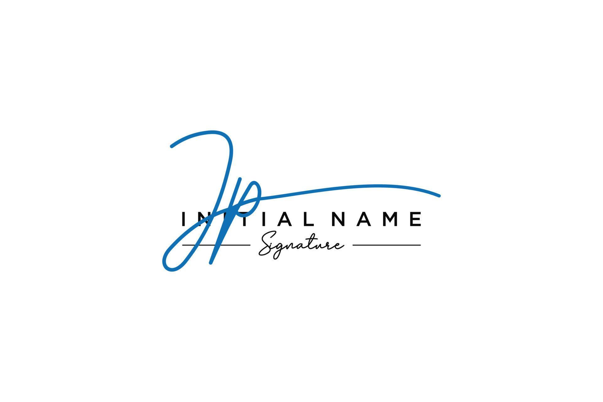 Initial JP signature logo template vector. Hand drawn Calligraphy
