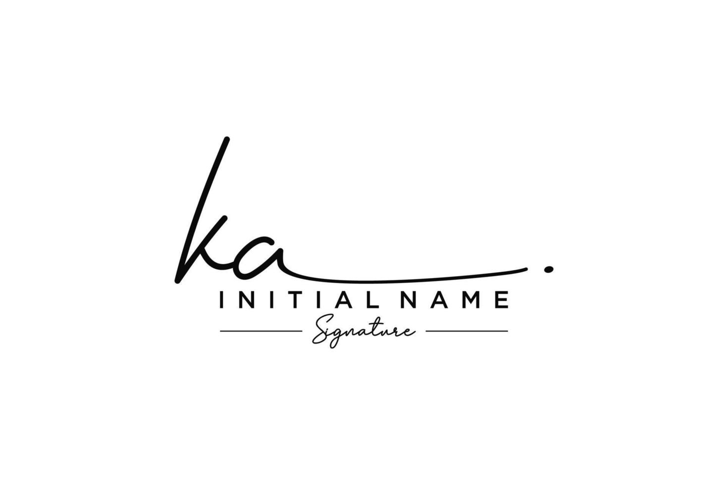 vector de plantilla de logotipo de firma ka inicial. ilustración de vector de letras de caligrafía dibujada a mano.