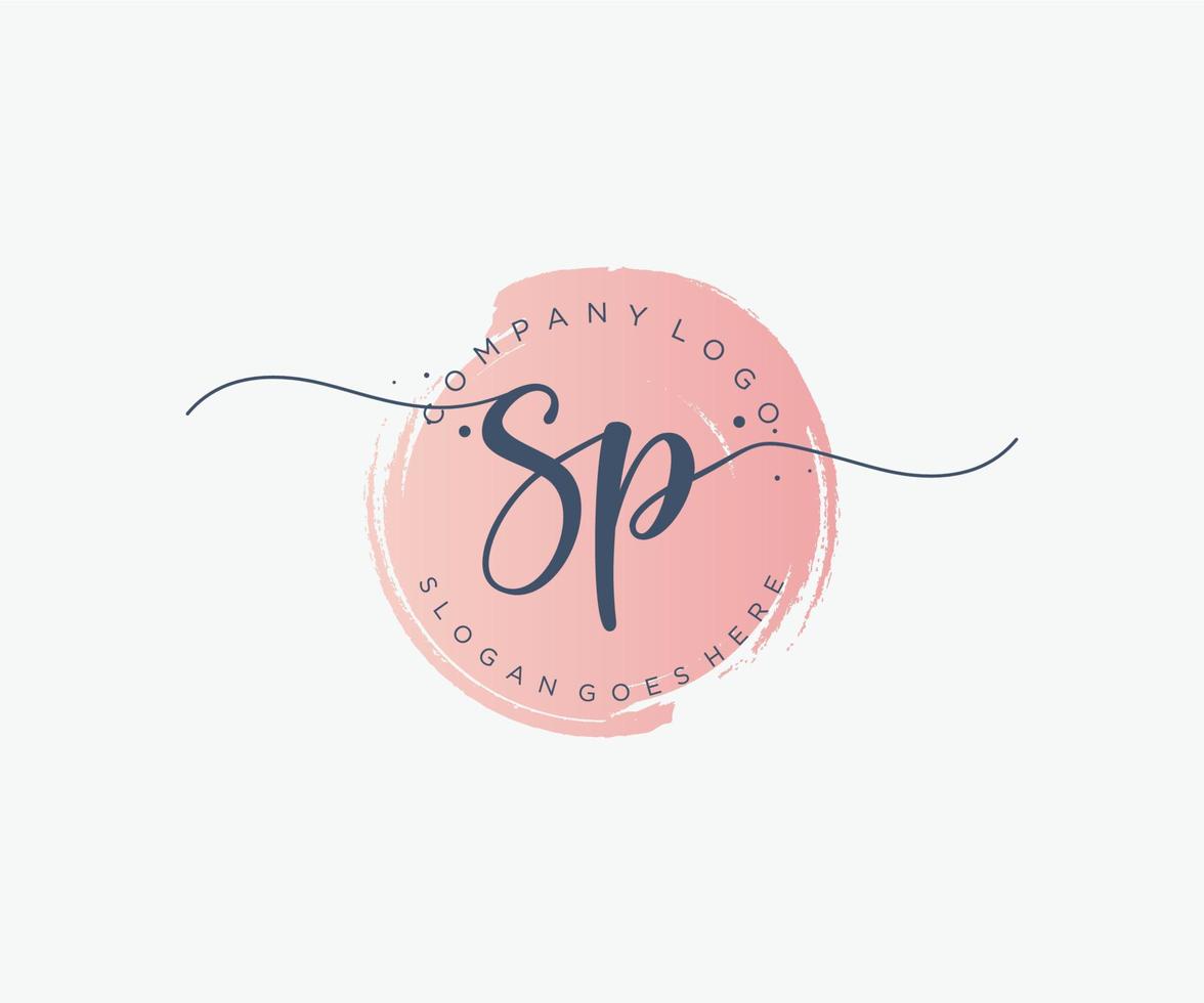 Initial SP feminine logo. Usable for Nature, Salon, Spa, Cosmetic and Beauty Logos. Flat Vector Logo Design Template Element.