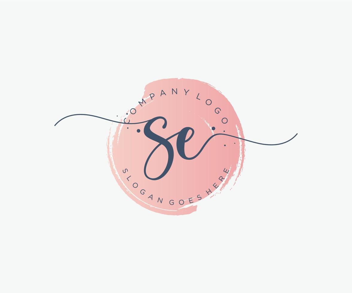 Initial SE feminine logo. Usable for Nature, Salon, Spa, Cosmetic and Beauty Logos. Flat Vector Logo Design Template Element.