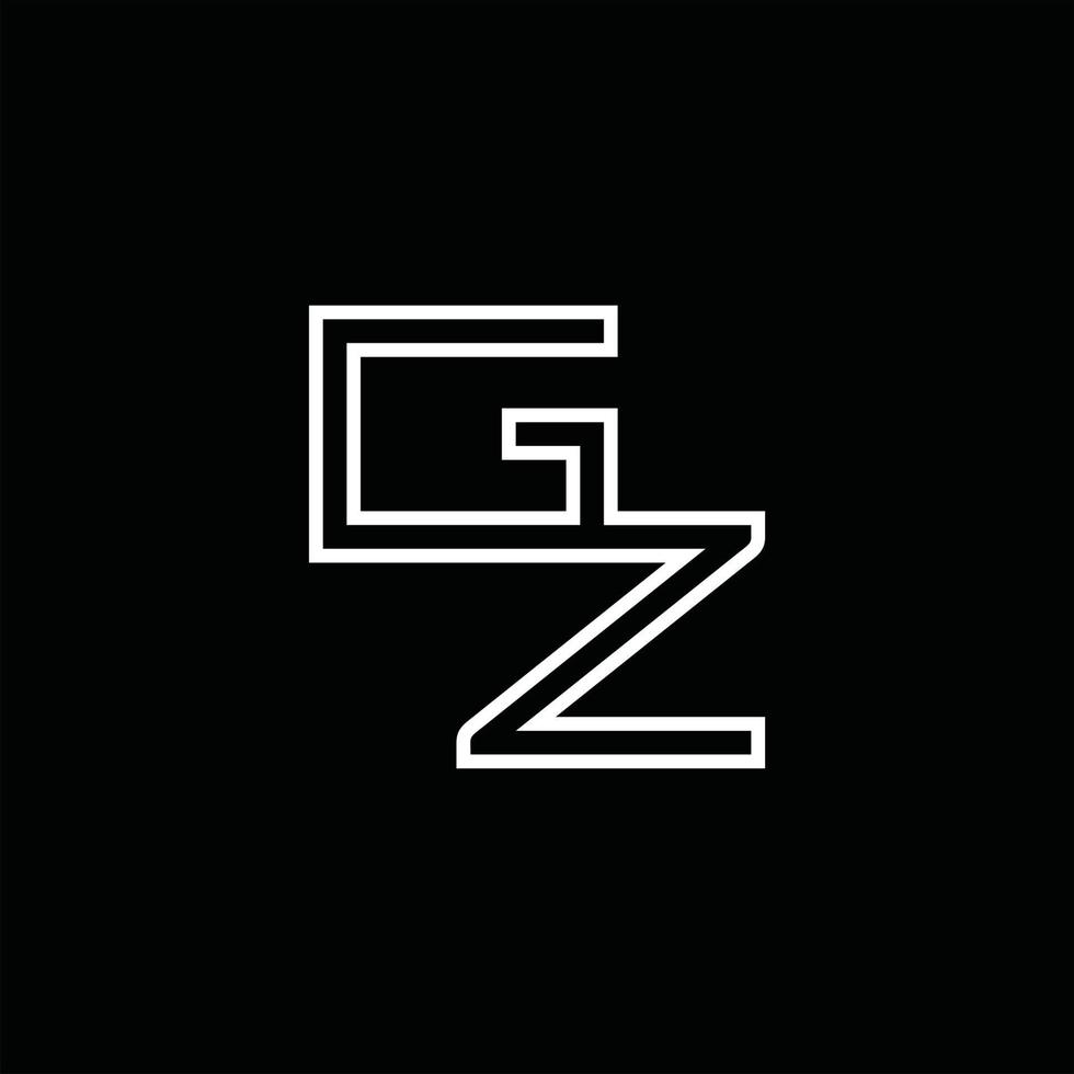 GZ Logo monogram with line style design template vector