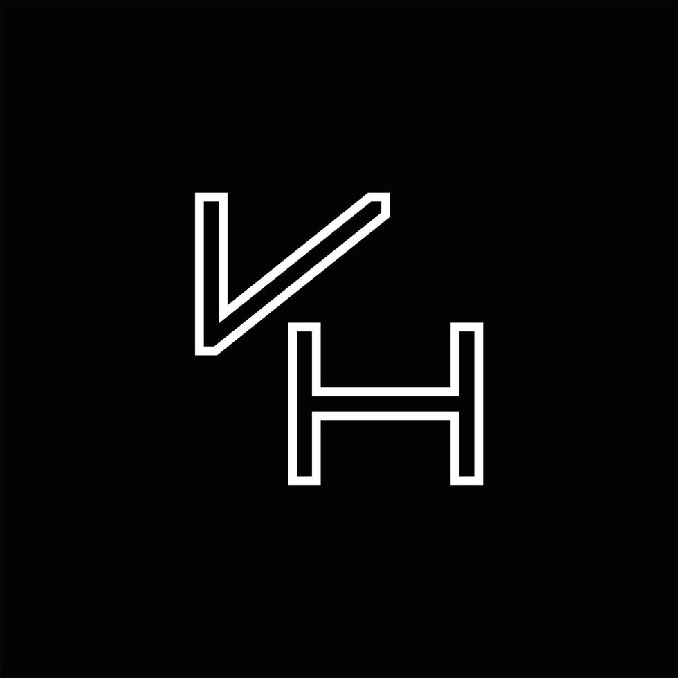 monograma del logotipo vh con plantilla de diseño de estilo de línea vector