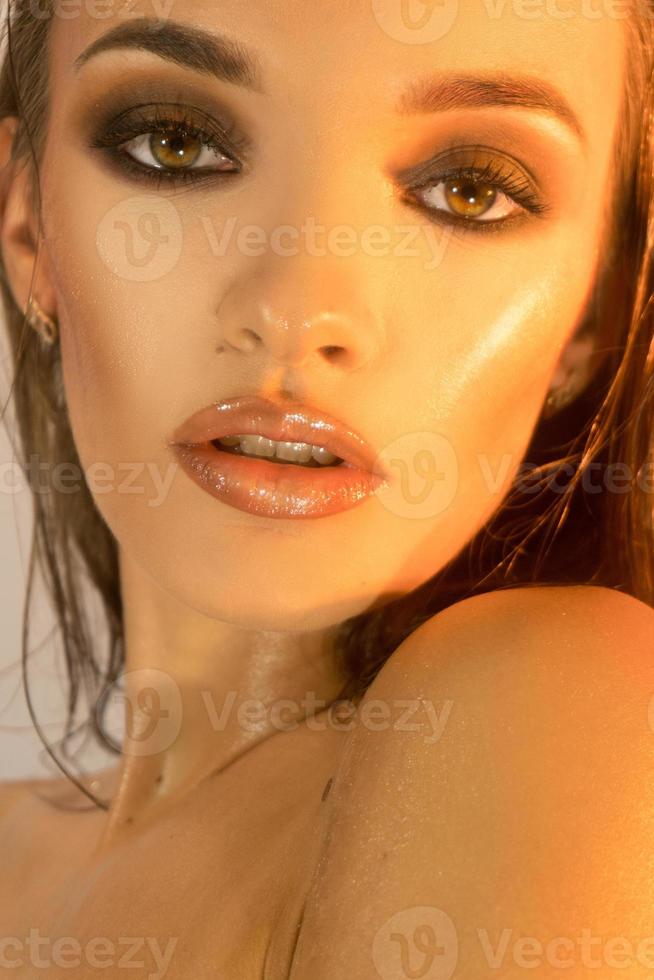 portrait of young sensual wet girl photo