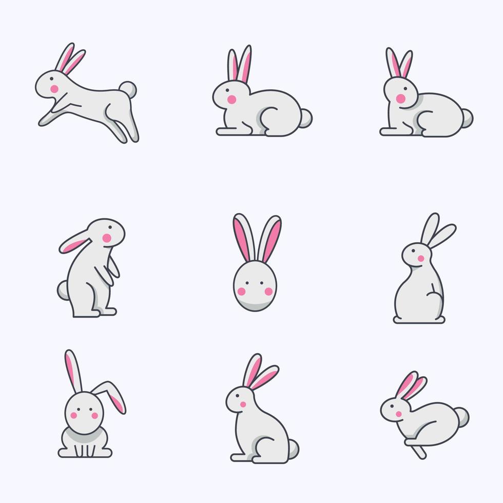 Adorable Cute Breed Rabbits vector