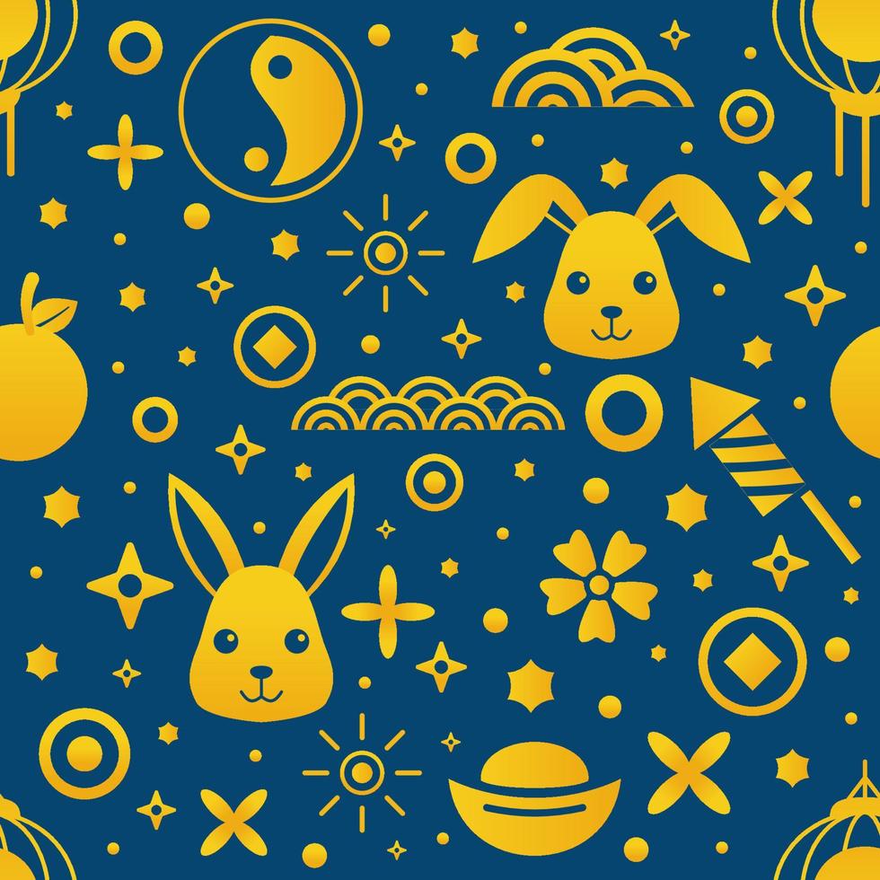 Royal Blue Seamless Chinese Pattern vector