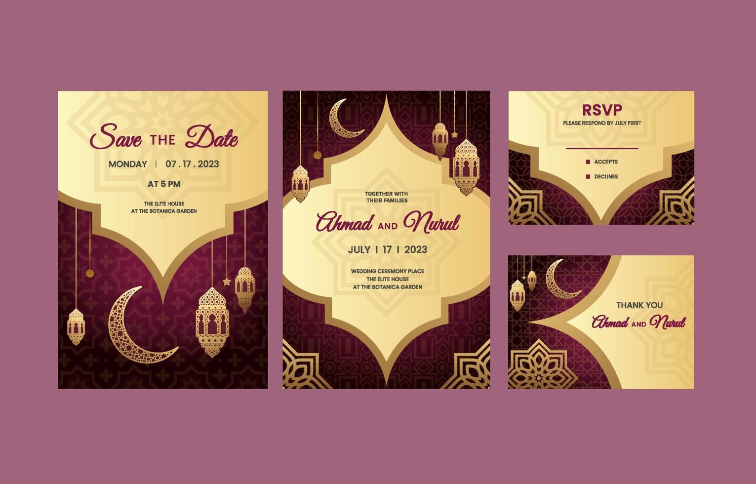 Moslem Wedding Invitation vector