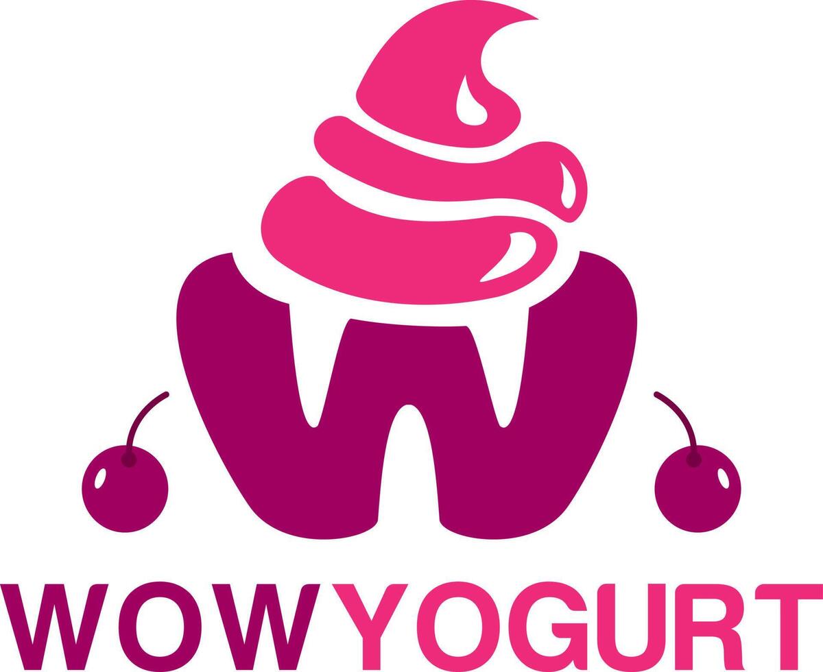 logotipo de yogur, logotipo de helado vector