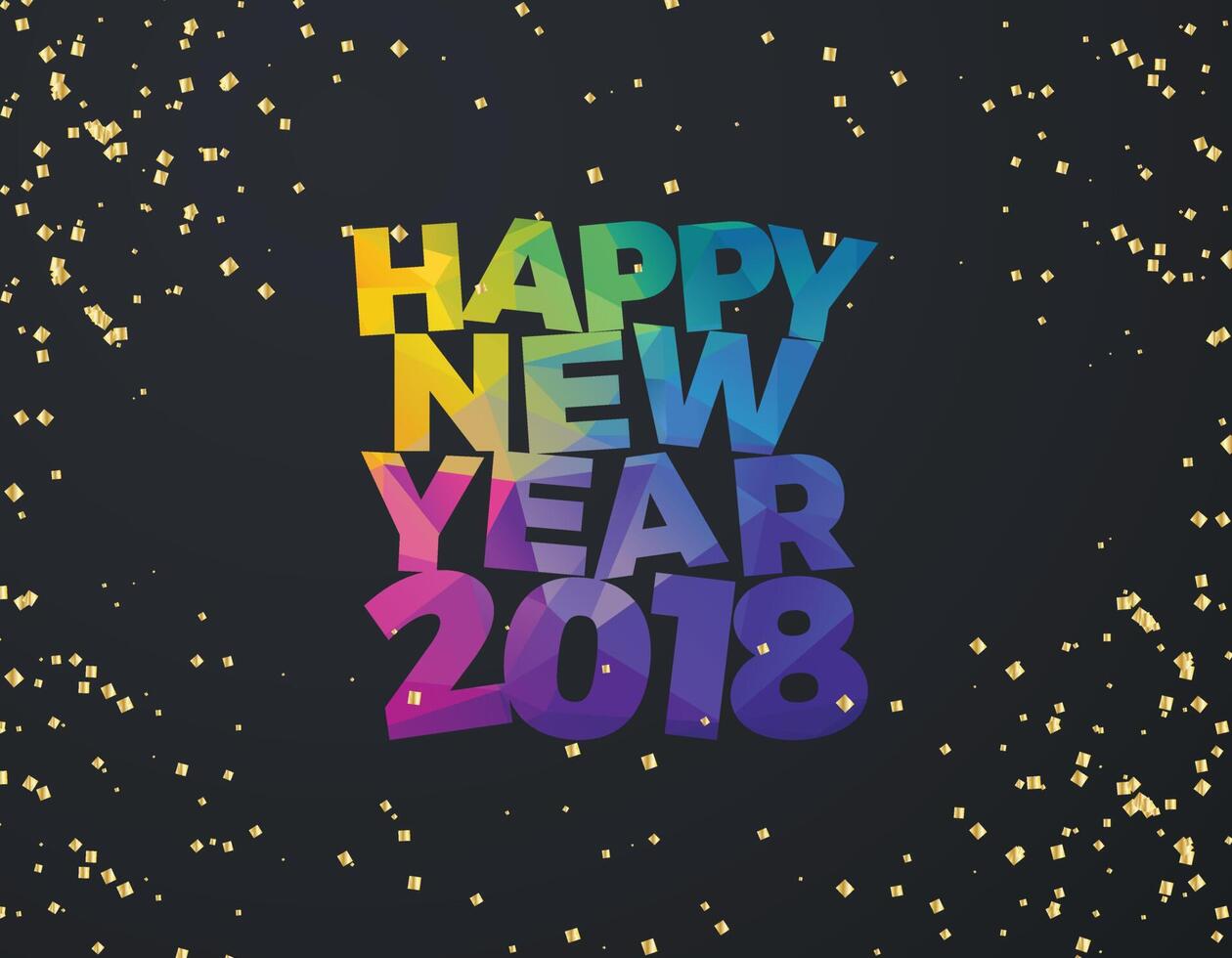 Happy New Year 2018 vector illustration greeting card design.