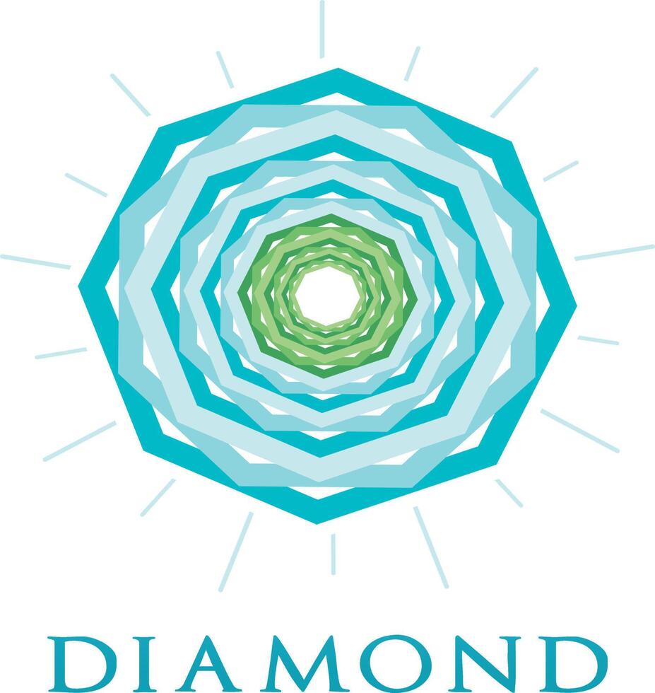 Diamond logo, Crushing abstract pattern. Colorful precious stone logotype. vector