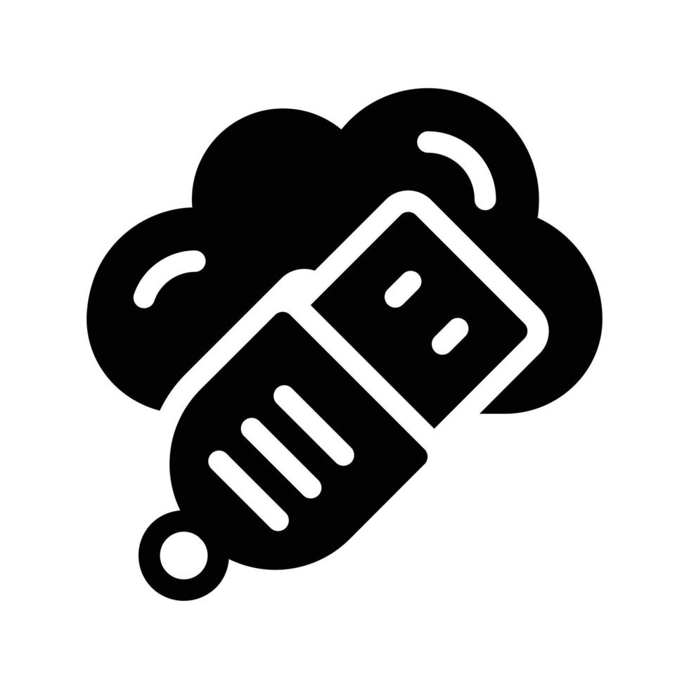 ilustración vectorial usb en la nube sobre un fondo. símbolos de calidad premium. iconos vectoriales para el concepto y el diseño gráfico. vector