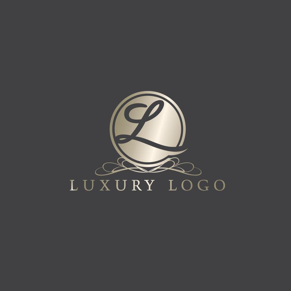 diseño de logotipo de lujo con letra l. vector