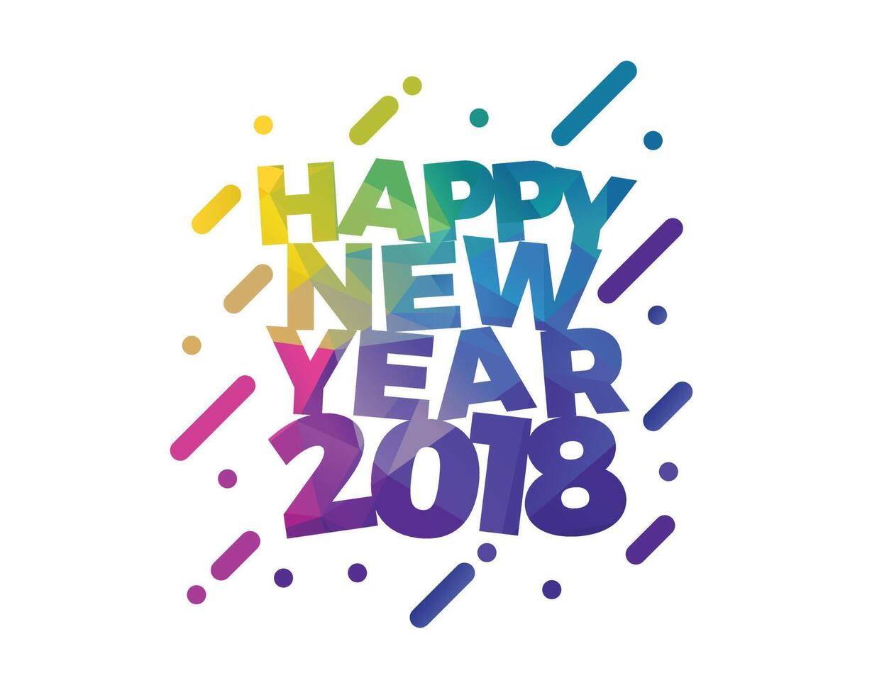 Happy New Year 2018 vector illustration greeting card design.