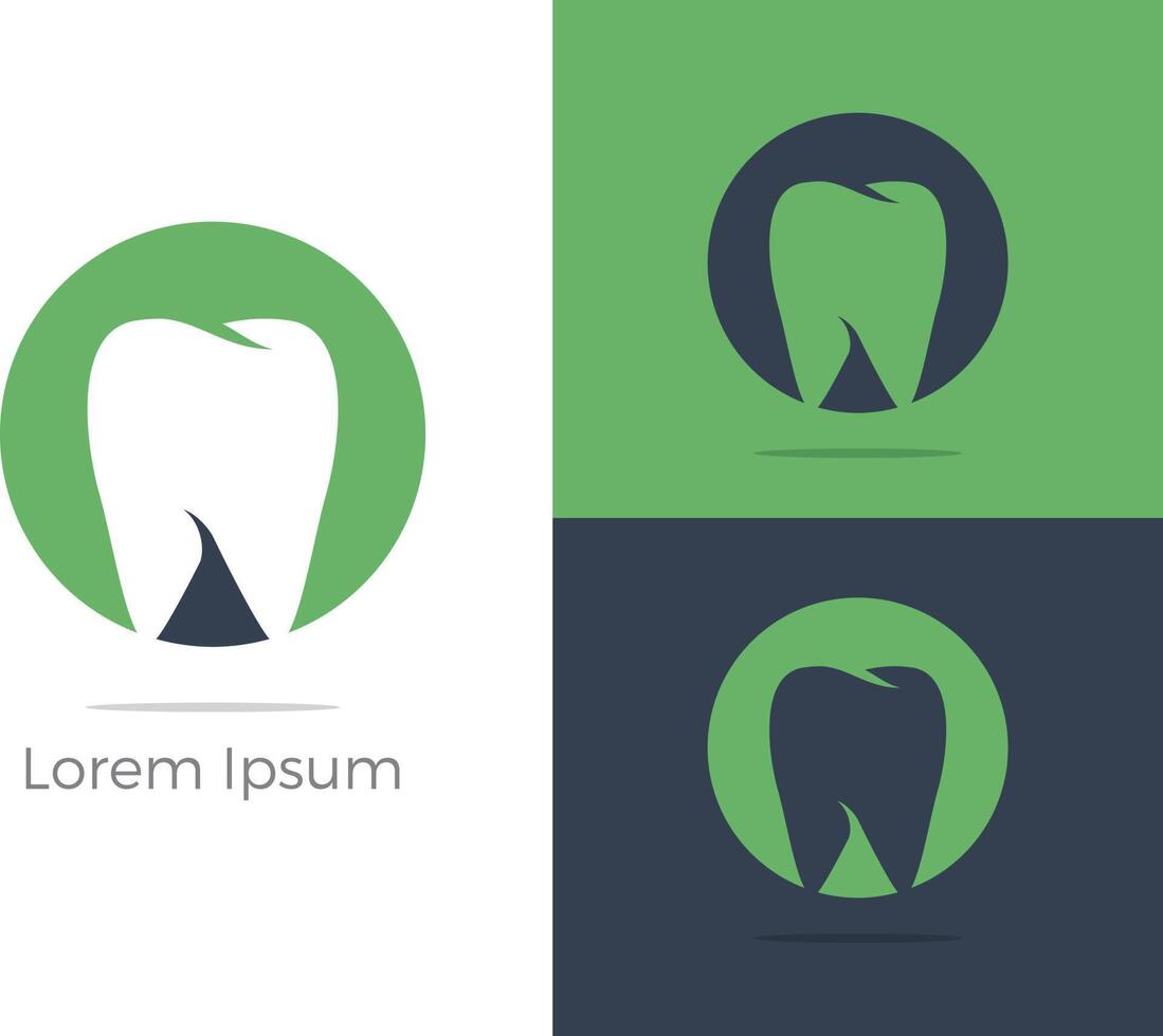 patrón de círculo de flores de dientes para el diseño del logotipo dental. diseño de logotipo de cuidado dental. vector