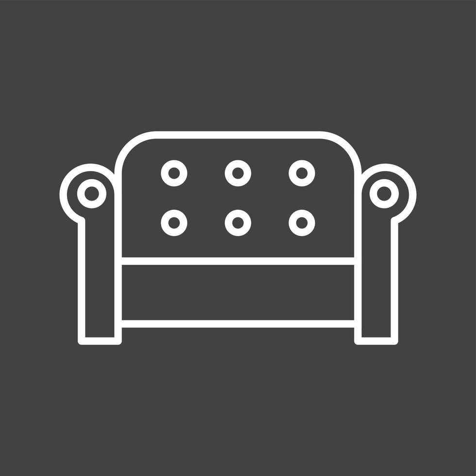 icono de línea de vector de sofá único