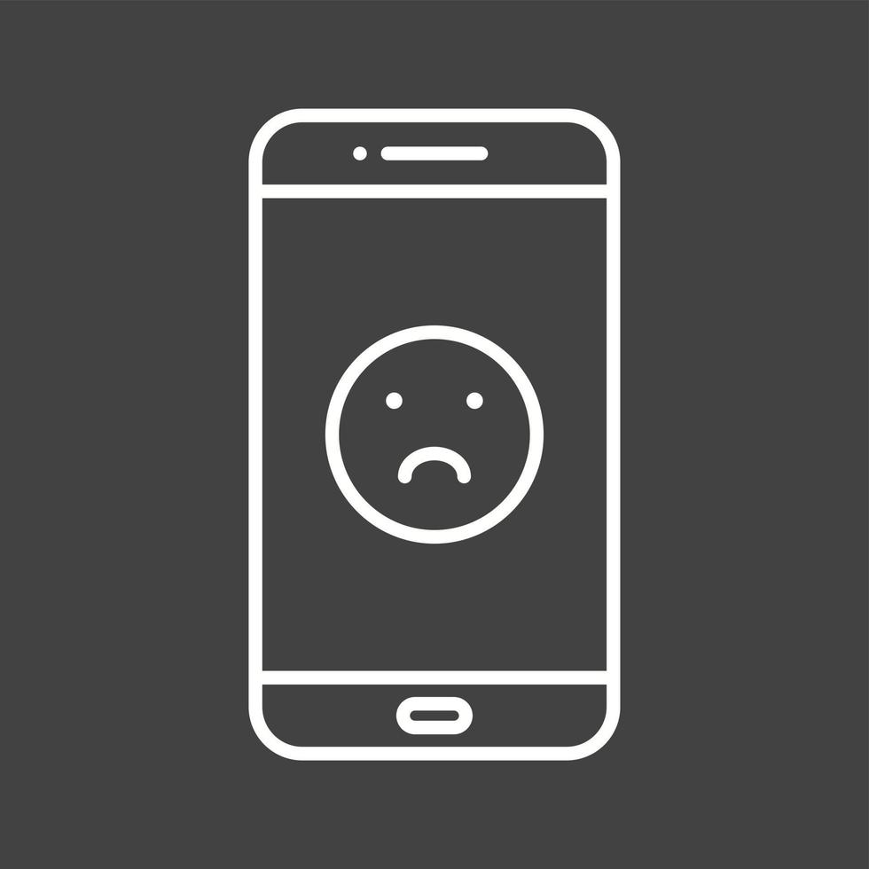 Unique Sad Face Vector Line Icon