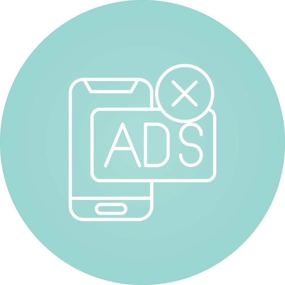 AD Block Line Vector Icon