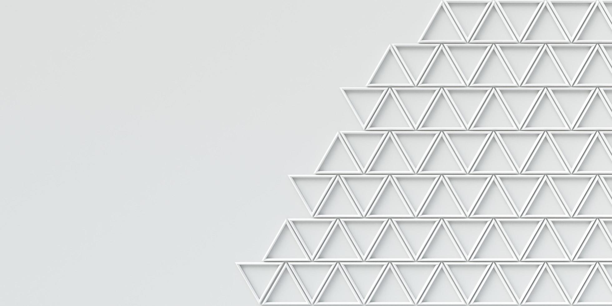 3D Rendering of white background with triangle shape photo