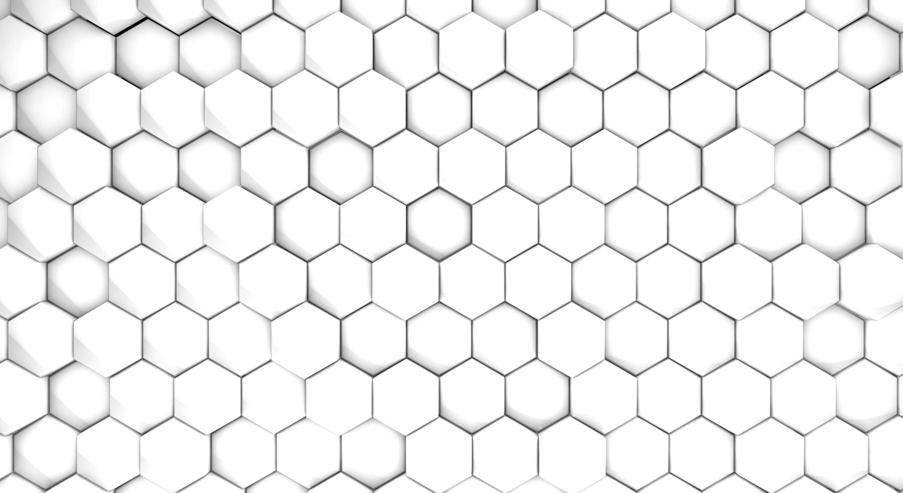 3D Rendering of white background with hexagon shape photo