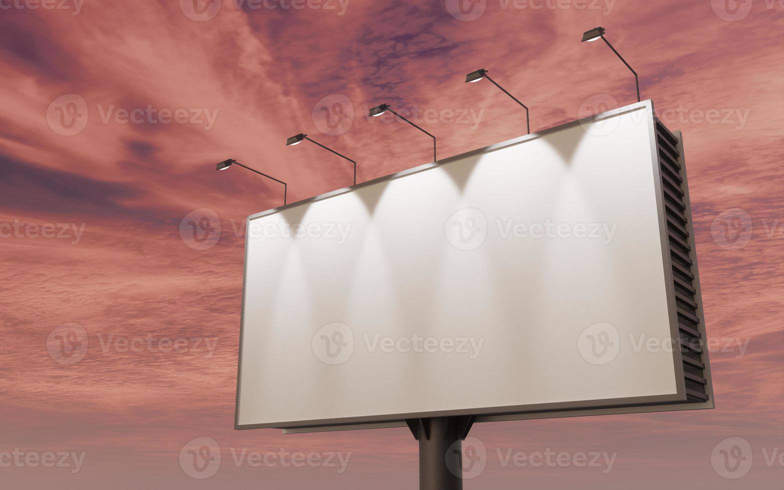 Realistic empty billboard for outdoor advertising photo