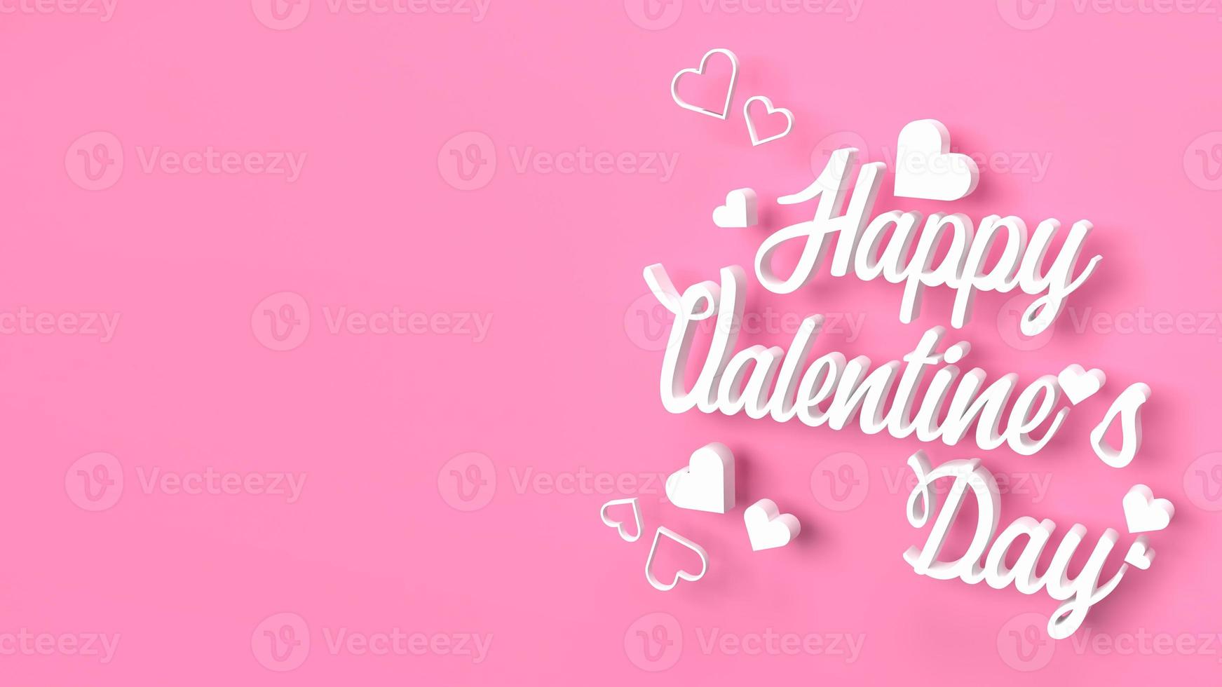 The white happy valentine day on pink background  for holiday concept 3d rendering photo
