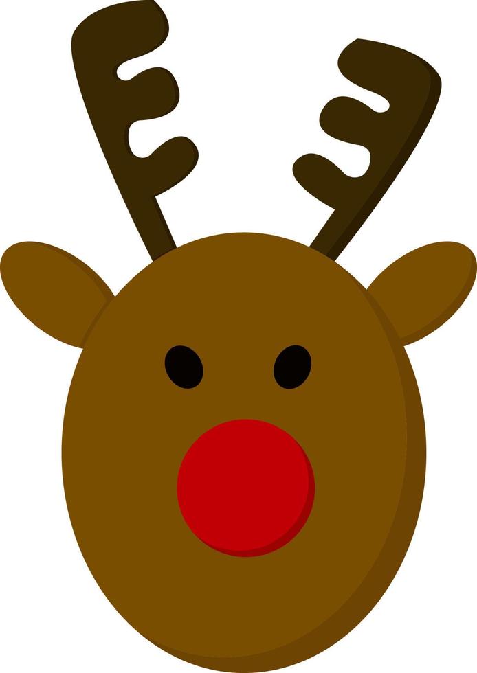 A red nose deer, vector or color illustration.