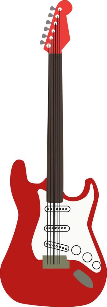 guitarra roja, ilustración, vector sobre fondo blanco.