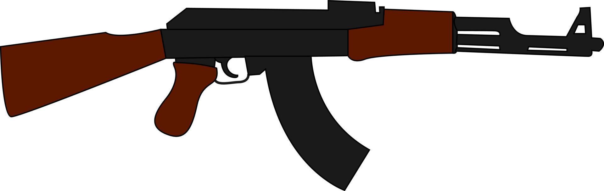 Russian ak-47, illustration, vector on white background.