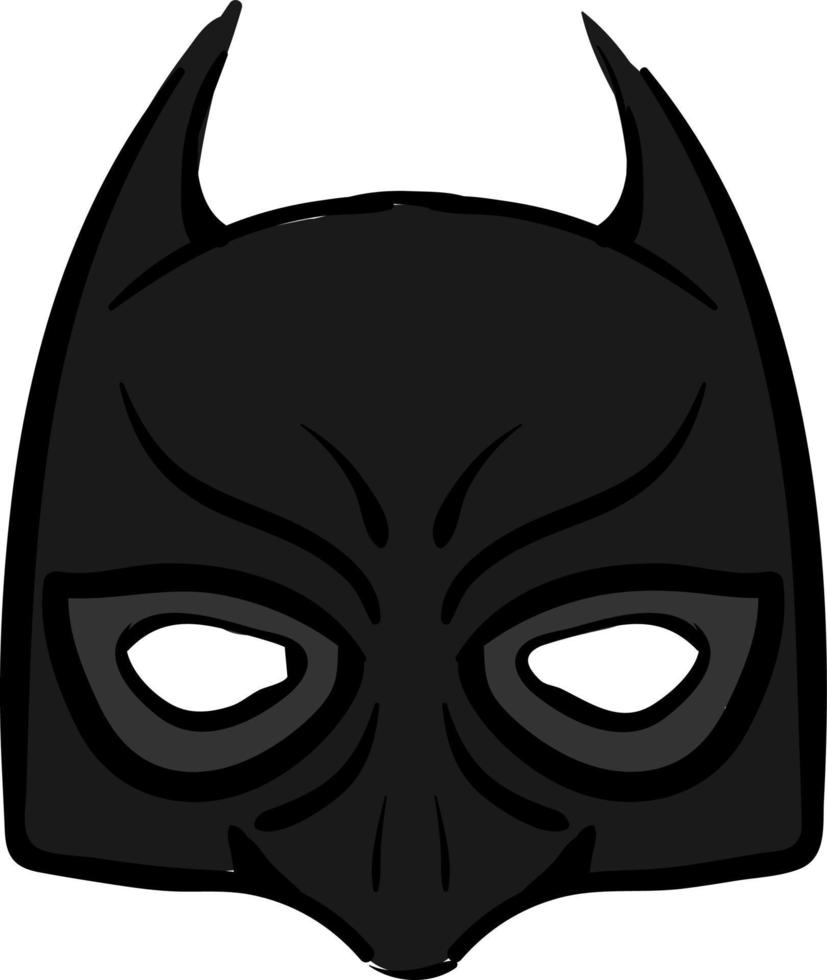 Máscara de Batman, ilustración, vector sobre fondo blanco.