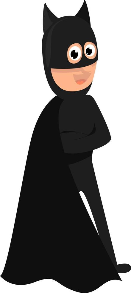 disfraz de batman, ilustración, vector sobre fondo blanco