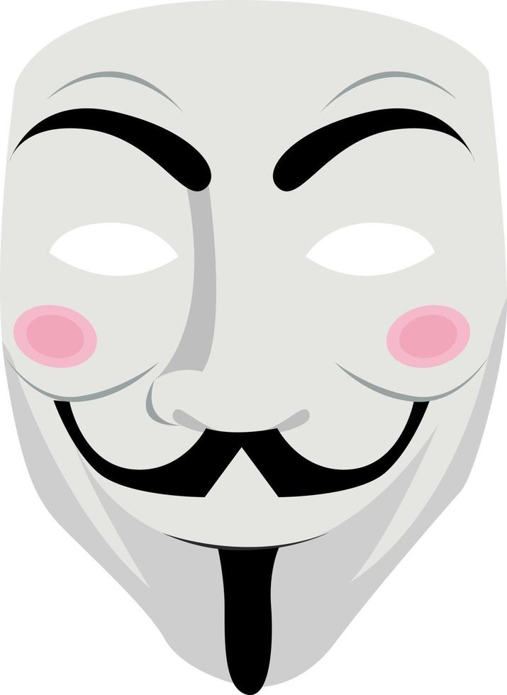 Anonymous mask, illustration, vector on white background.