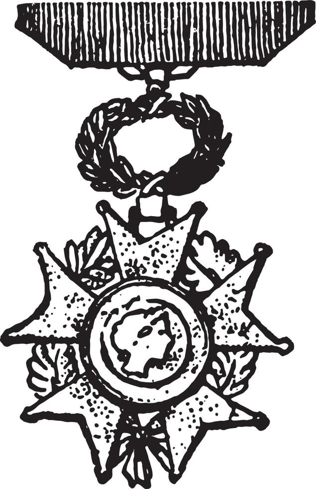 la legión de honor es una decoración militar de europa, ilustración antigua vector