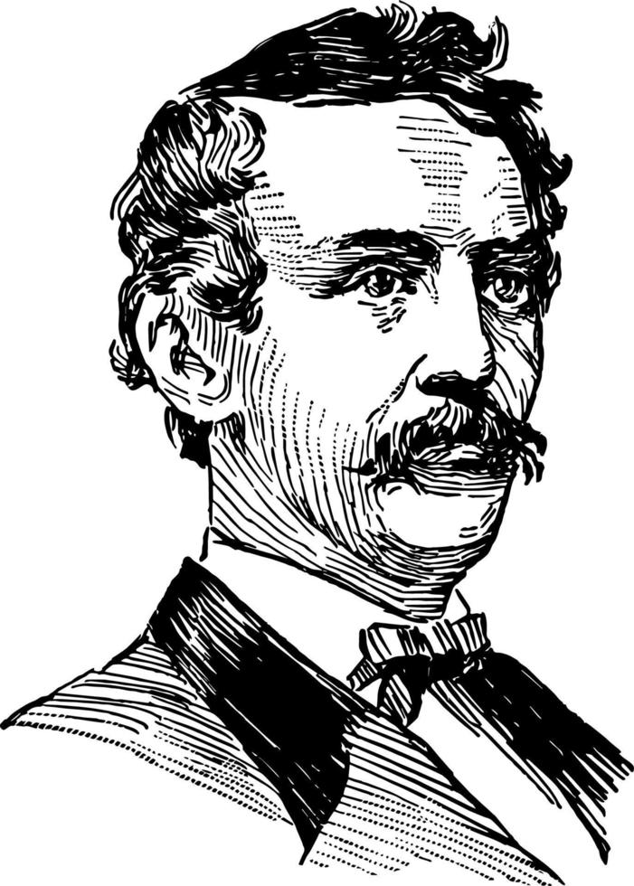 John Wilkes Booth vintage illustration vector
