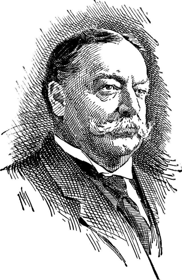 William Howard Taft, vintage illustration vector