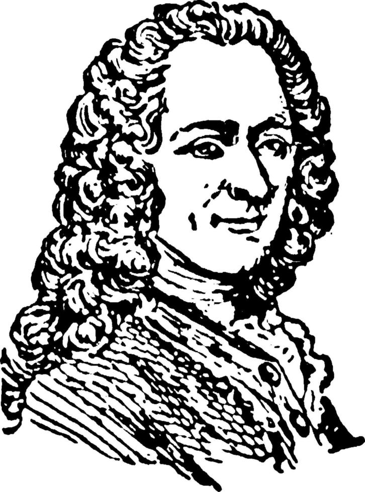 Voltaire Francois Marie Abouet vintage illustration vector