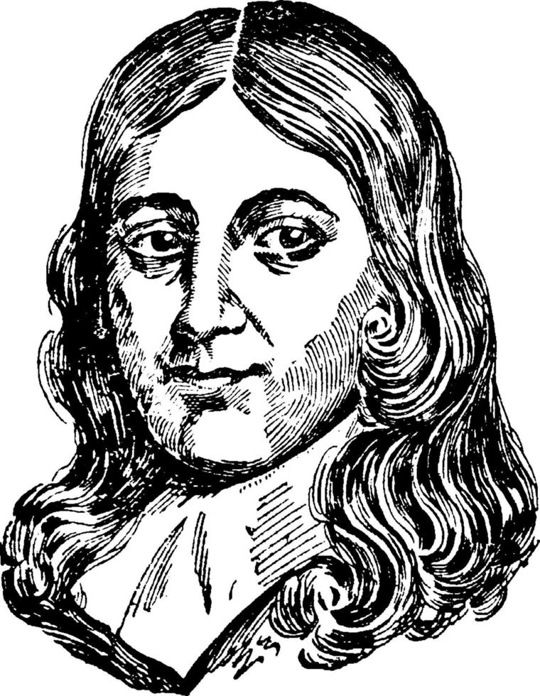 John Milton, vintage illustration vector