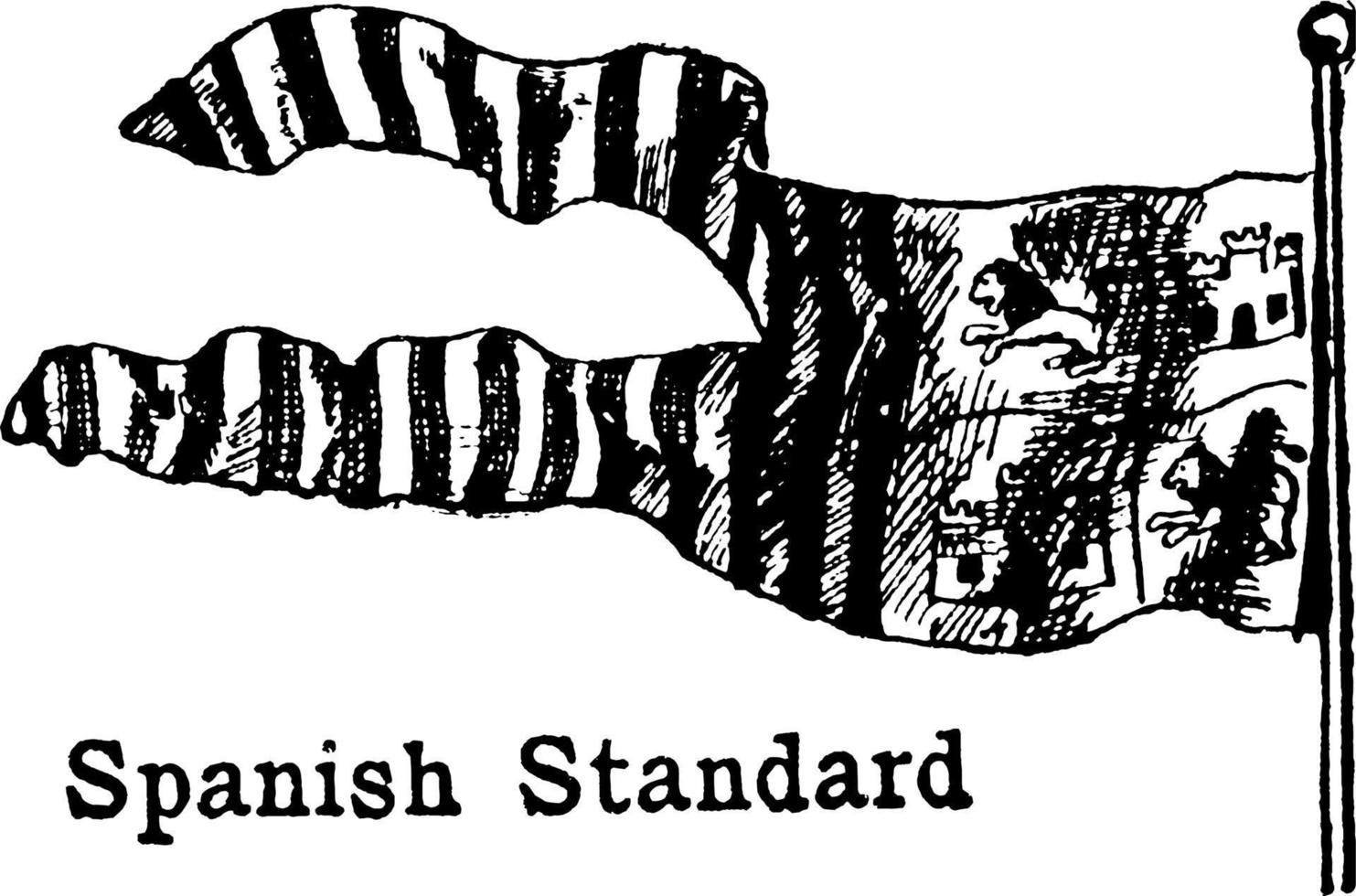 The Spanish Standard Flag, vintage illustration vector