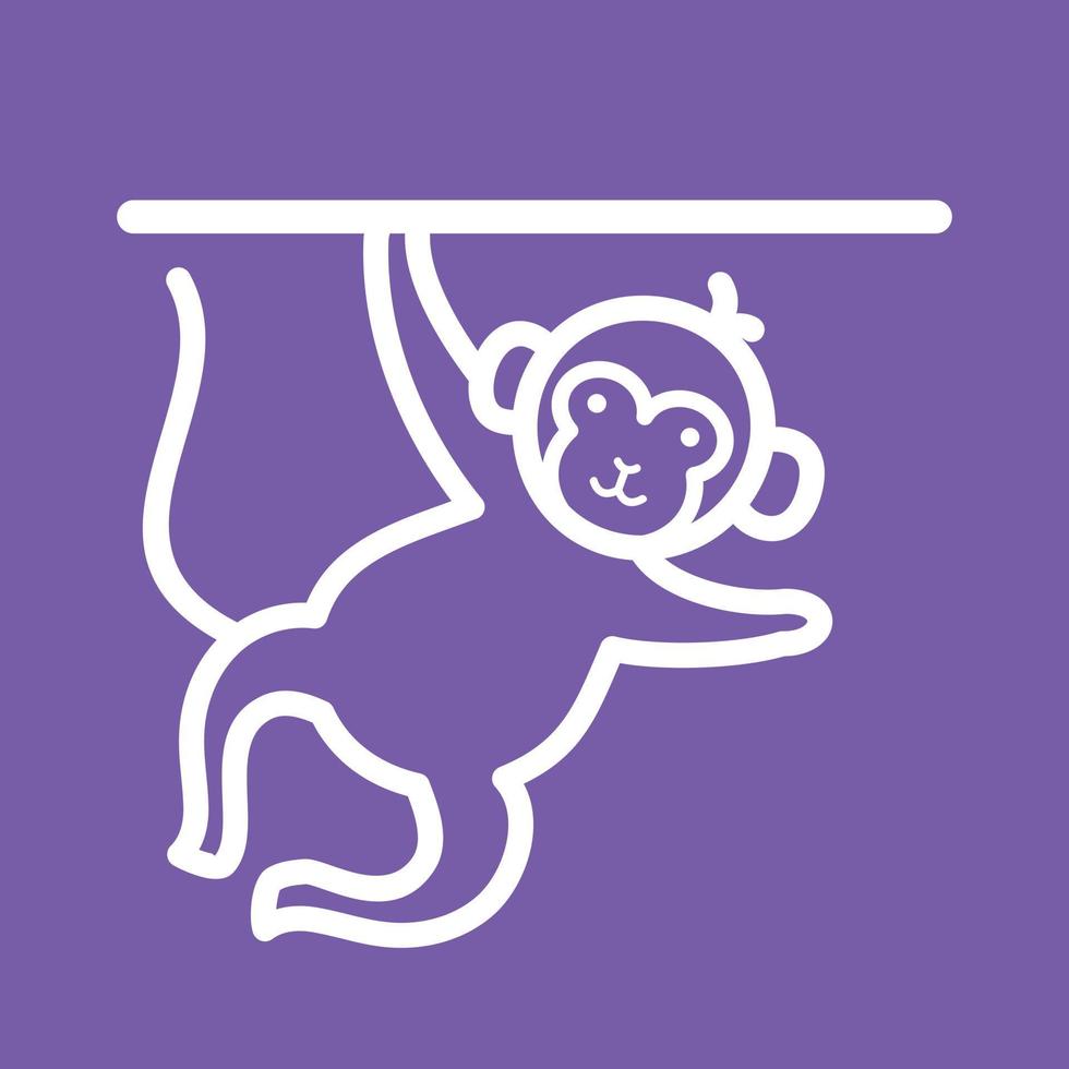 Monkey Performing Line Color Background Icon vector