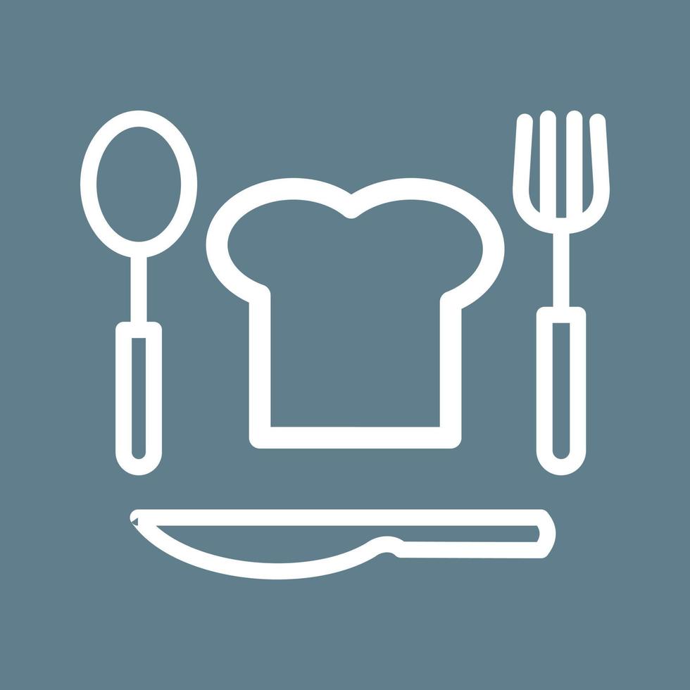 Chef Hat and Cutlery Line Color Background Icon vector