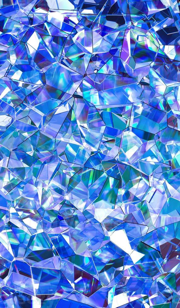 Background of multicolored shiny diamonds. 3D rendering illustration. photo