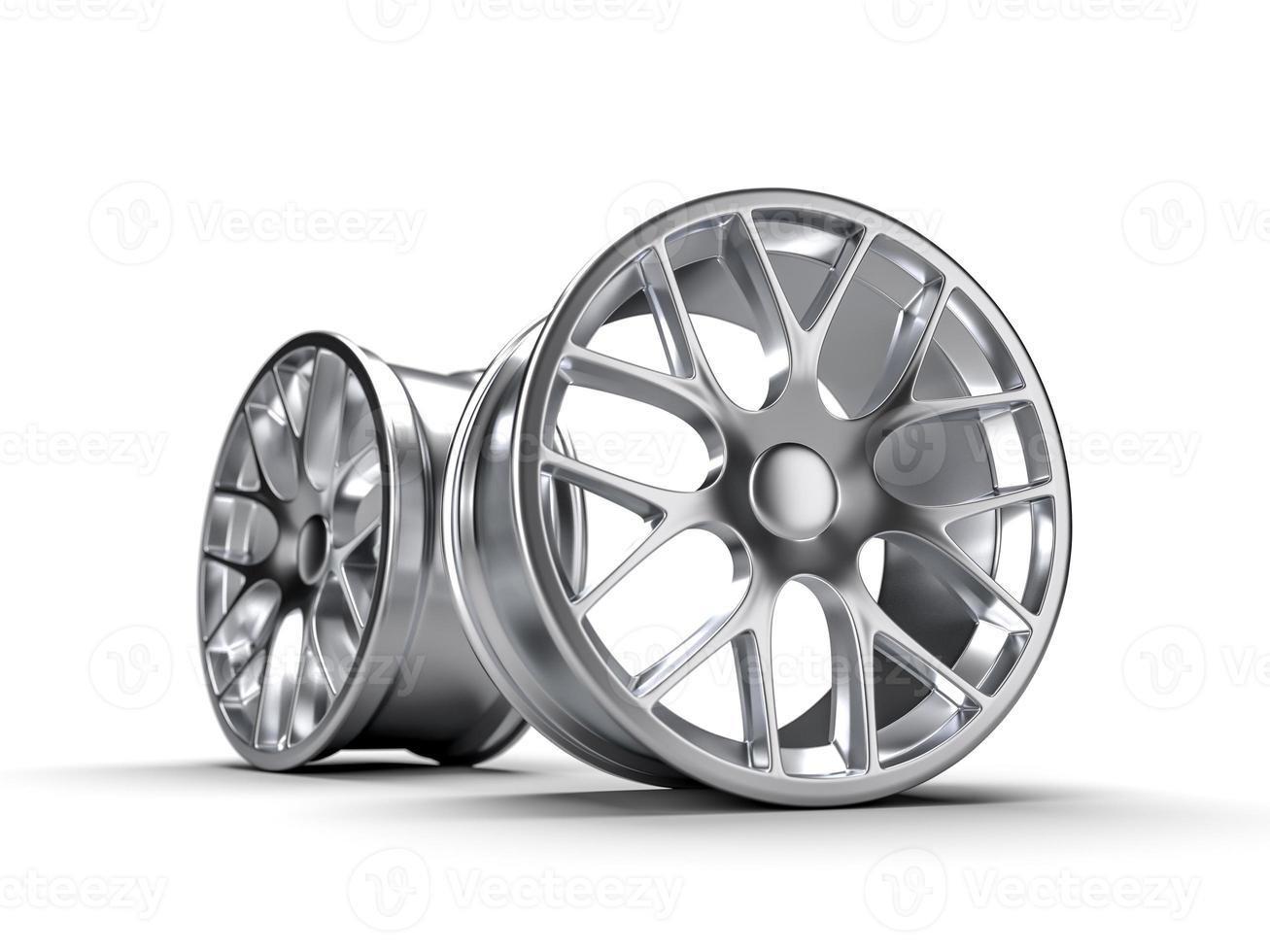 Steel disks for a car 3D rendering illustration. photo