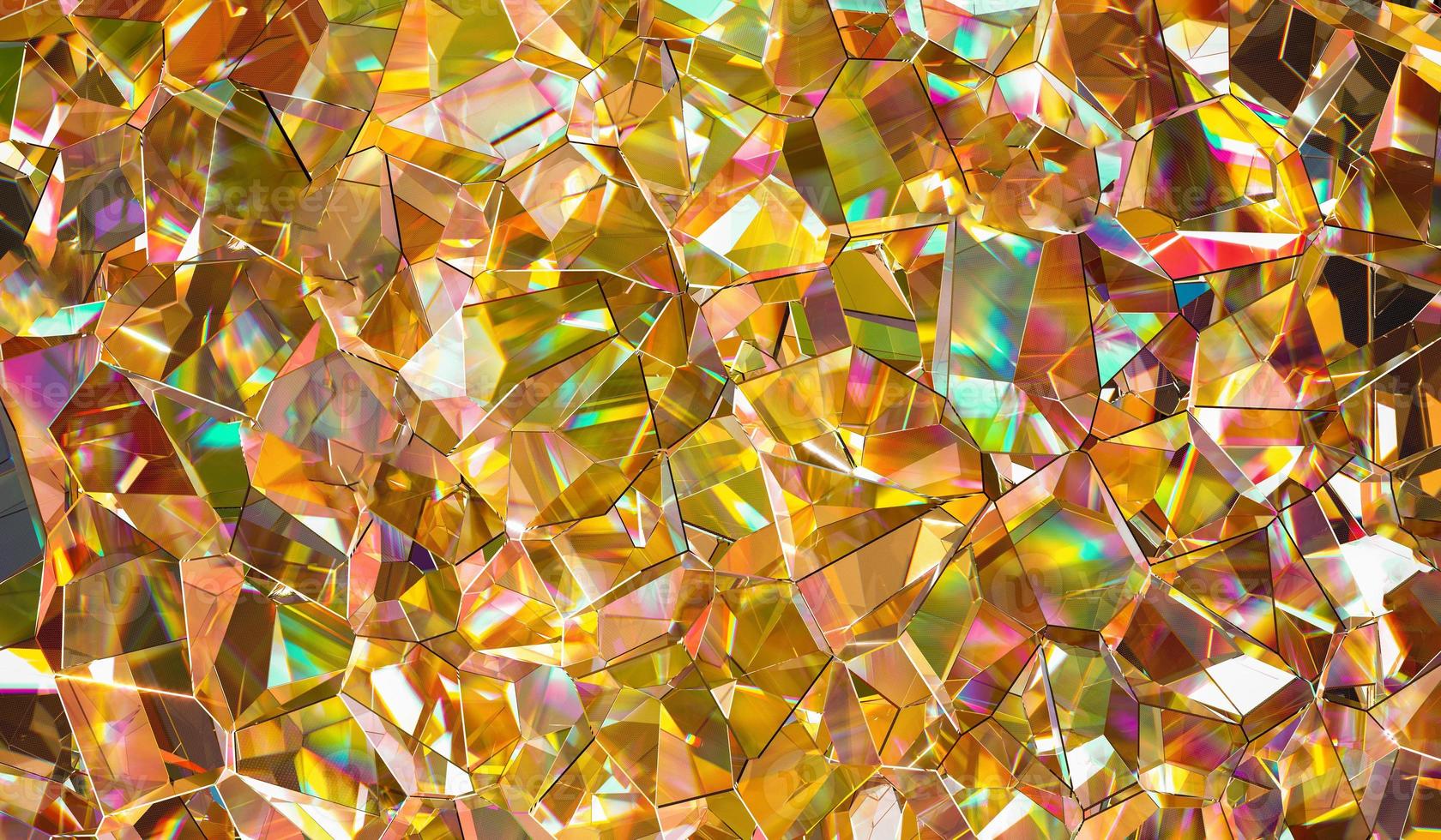 Background of multicolored shiny diamonds. 3D rendering illustration