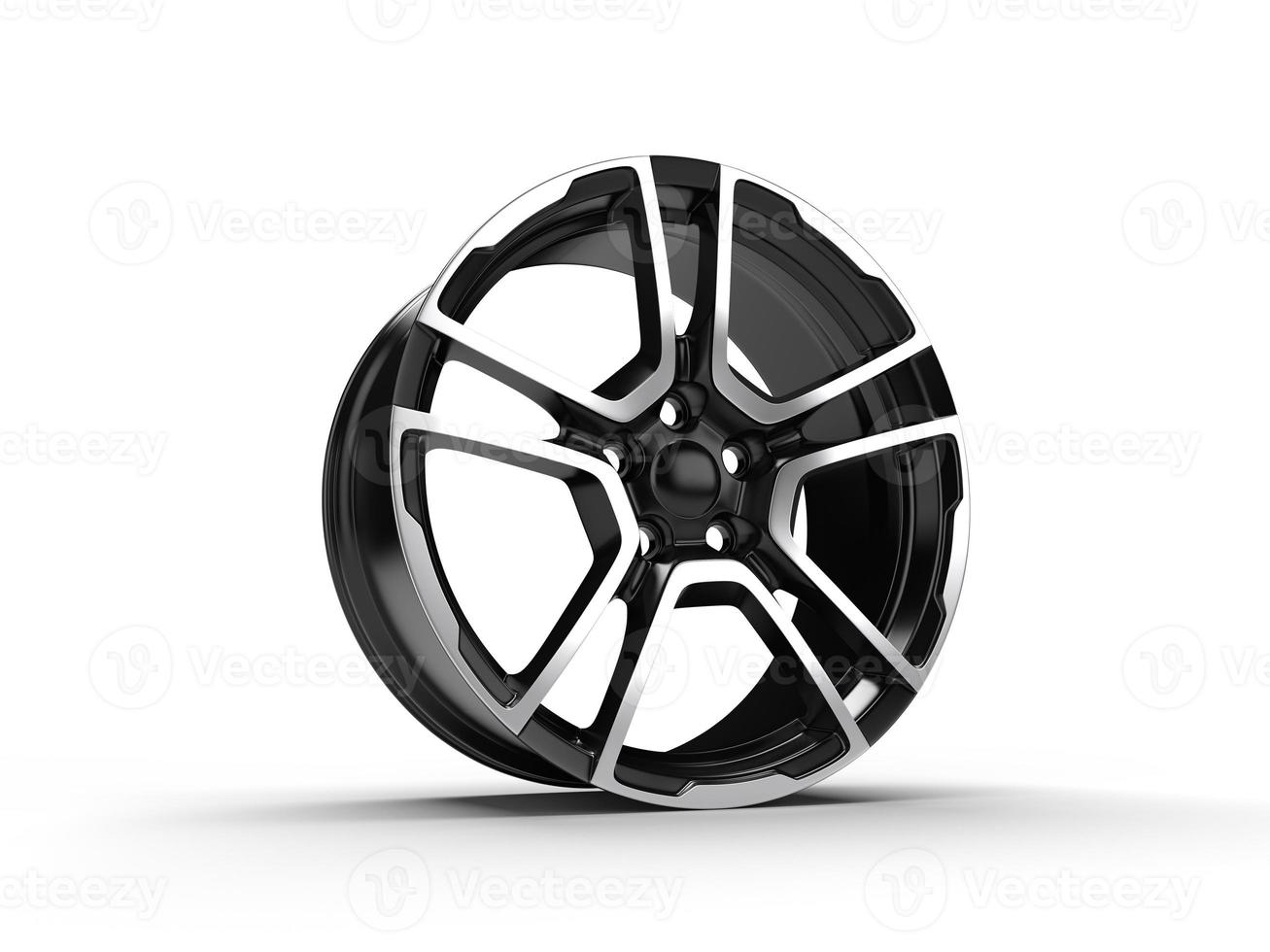 Car Alloy Rim isolated on white background. 3D rendering illustration. photo