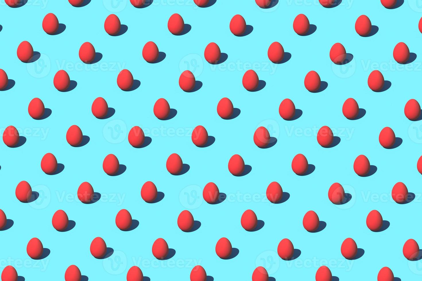 Easter eggs on pastel isometric minimalistic seamless background. Minimal food concept still life pattern. 3D rendering illustration. photo