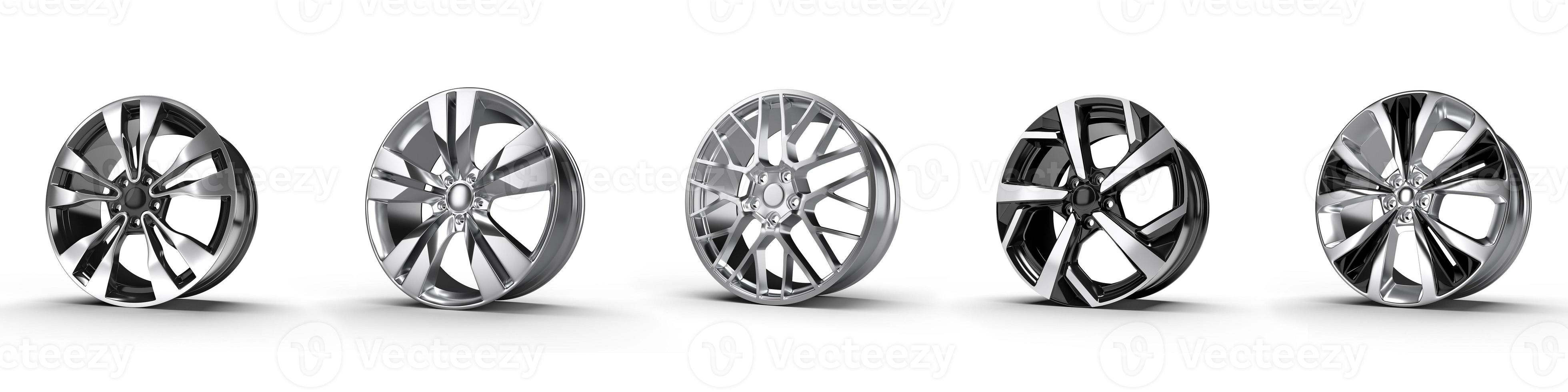 five car disc on a white background. 3D rendering illustration. photo