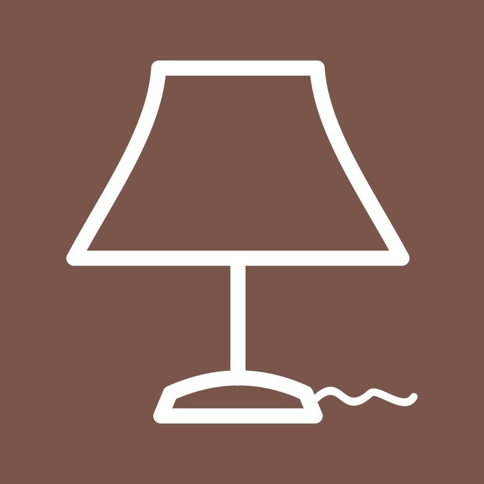 Table Lamp Line Color Background Icon vector