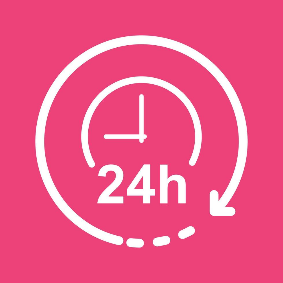 Round the Clock Line Color Background Icon vector