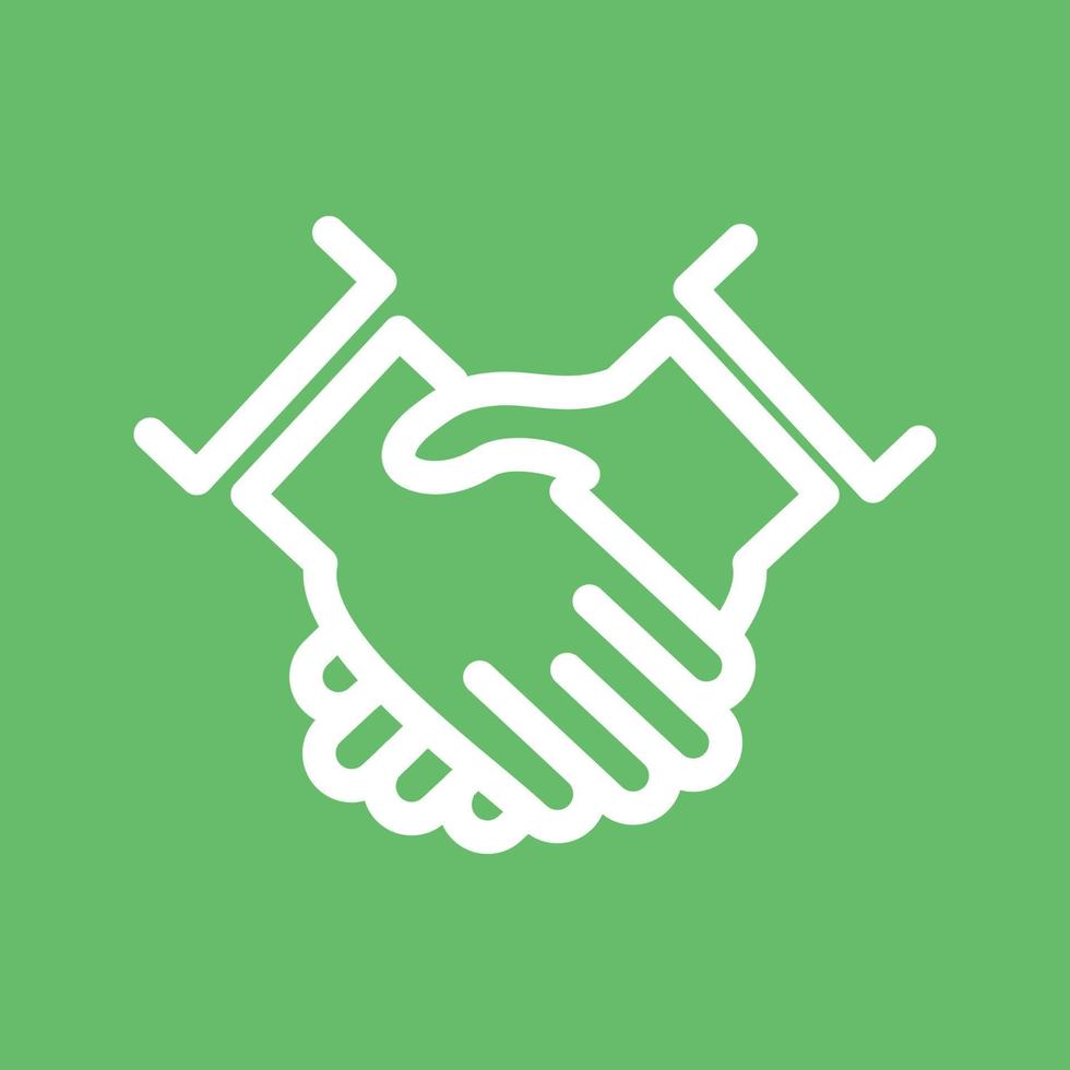 Handshake Line Color Background Icon vector